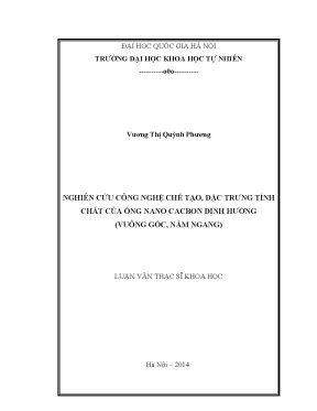Nghiên cứu công nghệ chế tạo ống nano cacbon vuông góc 