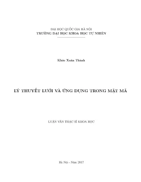 Lý Thuyết Lưới và Ứng Dụng Trong Mật Mã: Nghiên Cứu Luận