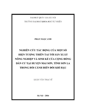 Tác động của thiên tai đến nông nghiệp và sinh kế tại 