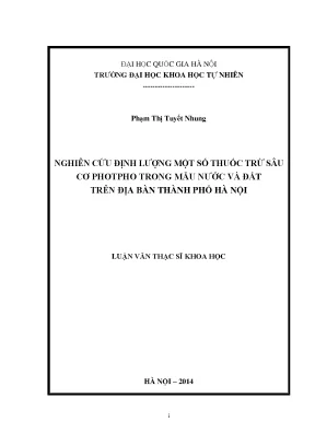 Nghiên cứu định lượng thuốc trừ sâu cơ photpho trong
