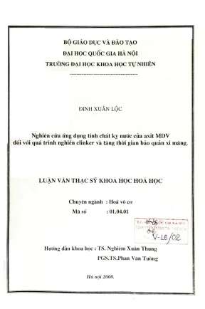 Nghiên cứu ứng dụng tính chất kị nước của axít trong quá