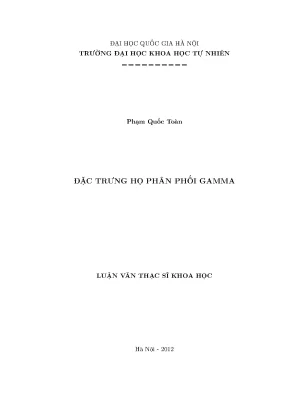 Đặc trưng của họ phân phối Gamma trong lý thuyết xác suất
