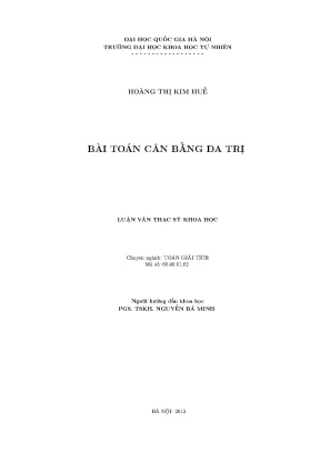 Bài Toán Cân Bằng Đa Trị: Nghiên Cứu và Ứng Dụng