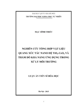 Luận án vật liệu quang xúc tác Nano TiO2-CeO2 xử lý môi