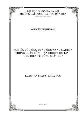 Nghiên cứu ứng dụng ống nano cacbon trong chất lỏng tản