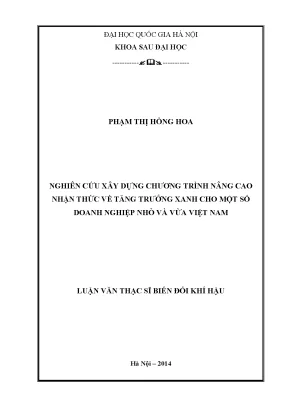Chương trình nâng cao nhận thức về tăng trưởng xanh cho