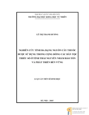 Nghiên cứu đa dạng cây thuốc trong cộng đồng dân tộc