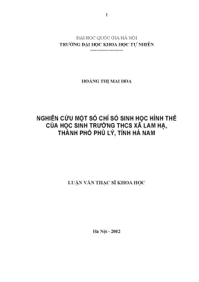 Nghiên cứu chỉ số sinh học hình thể học sinh THCS xã Lam