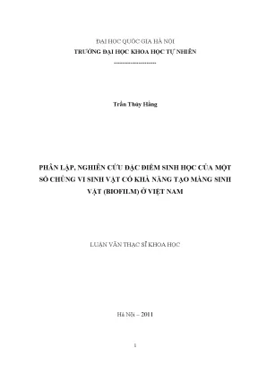 Nghiên cứu đặc điểm sinh học vi sinh vật tạo màng sinh