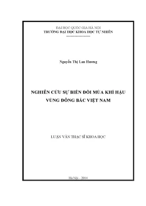 Nghiên cứu biến đổi khí hậu vùng Đông Bắc Việt Nam