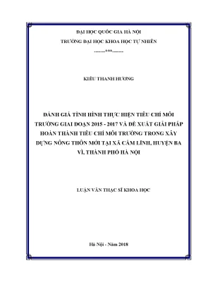 Đánh Giá Tiêu Chí Môi Trường Trong Xây Dựng Nông Thôn