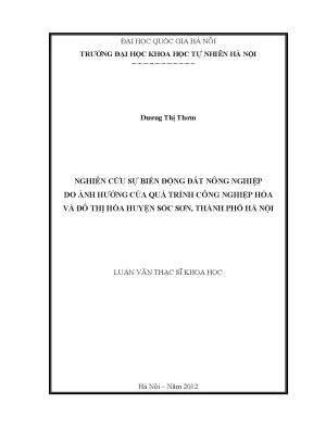 Nghiên cứu biến động đất nông nghiệp tại huyện Sóc Sơn,