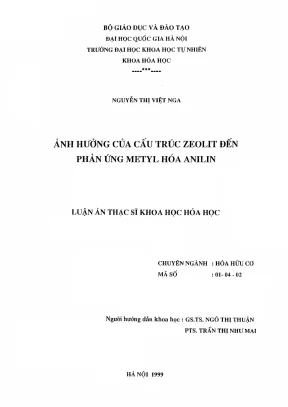 Ảnh Hưởng Cấu Trúc Zeolit Đến Phản Ứng Metyl Hóa Anilin