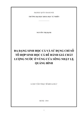 Đánh Giá Chất Lượng Nước Vùng Cửa Sông Nhật Lệ Qua Đa