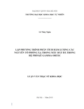 Phân Tích Hàm Lượng Nguyên Tố Phóng Xạ Trong Đất Đá Bằng