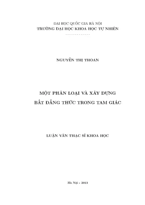 Phân loại và xây dựng bất đẳng thức trong tam giác