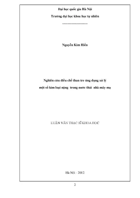 Nghiên cứu điều chế than tre để xử lý kim loại nặng