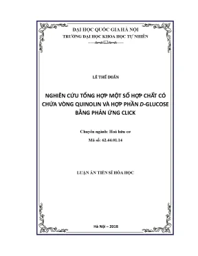 Nghiên cứu tổng hợp hợp chất quinolin và D-glucose bằng