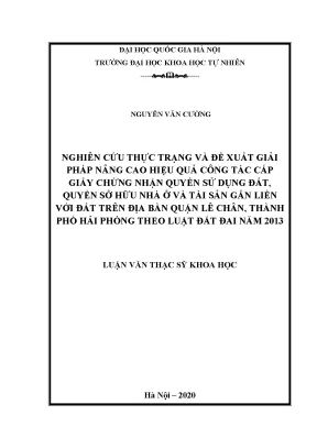 Nâng cao hiệu quả cấp giấy chứng nhận quyền sử dụng đất