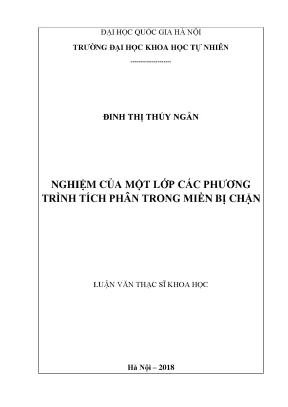Nghiệm Dương Của Phương Trình Tích Phân Trong Miền Bị Chặn