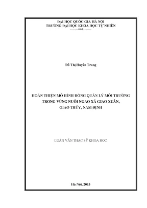 Mô Hình Đồng Quản Lý Môi Trường Trong Nuôi Ngao Tại Giao