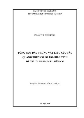 Nghiên cứu vật liệu xúc tác quang TiO2 biến tính cho xử 