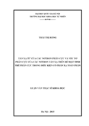Luận văn: Tán xạ từ nơtron và phản xạ toàn phần