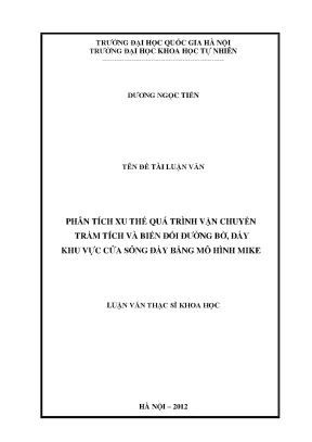 Phân Tích Vận Chuyển Trầm Tích và Biến Đổi Đường Bờ Khu 