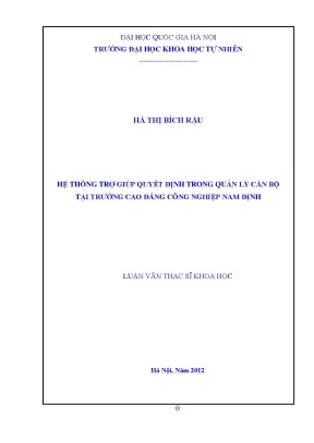 Hệ thống trợ giúp quyết định trong quản lý cán bộ tại