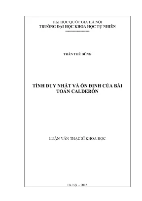 Luận văn: Tính duy nhất và ổn định của bài toán Calderón