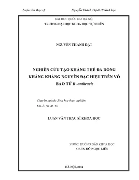 Nghiên cứu tạo kháng thể đa dòng kháng B. anthracis
