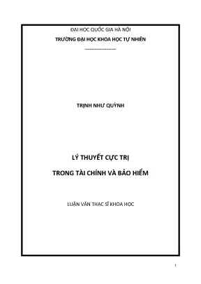 Lý Thuyết Cực Trị Trong Tài Chính và Bảo Hiểm: Ứng Dụng