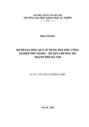 Đánh Giá Hiệu Quả Sử Dụng Đất Khu Công Nghiệp Phú Nghĩa,