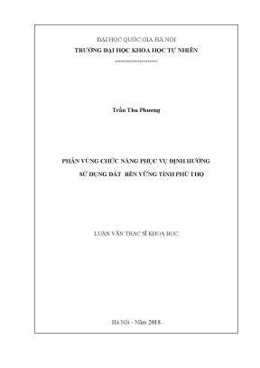 Phân Vùng Chức Năng Định Hướng Sử Dụng Đất Bền Vững Tỉnh