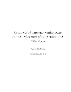 Nghiên cứu lý thuyết nhiễu loạn chiral trong phân rã