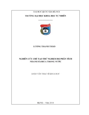 Nghiên Cứu Chế Tạo Bộ Phân Tích Nhanh Florua Trong Nước