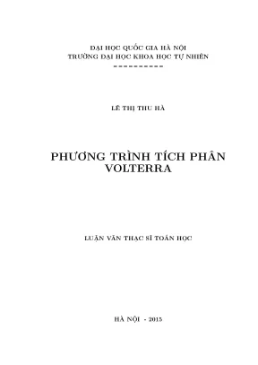 Nghiên cứu phương trình tích phân Volterra trong toán học