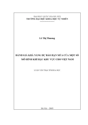 Đánh giá mô hình khí hậu dự báo hạn mùa tại Việt Nam