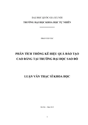 Phân Tích Hiệu Quả Đào Tạo Cao Đẳng Tại Trường Đại Học 