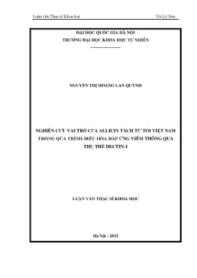 Nghiên cứu vai trò của Allicin từ tỏi Việt Nam trong