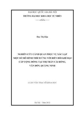 Nghiên cứu mô hình thích ứng với biến đổi khí hậu tại 