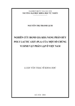 Nghiên cứu khả năng phân hủy polylactic axit (PLA) của