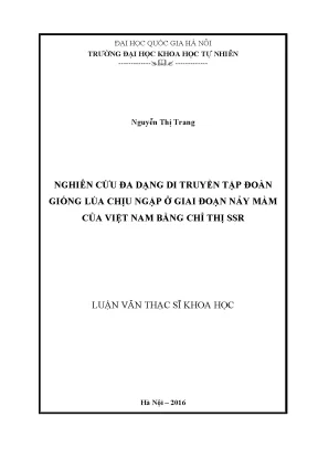 Nghiên cứu di truyền giống lúa chịu ngập ở Việt Nam bằng