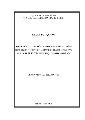 Lồng Ghép Tiêu Chí Môi Trường Vào Phát Triển Nông Thôn