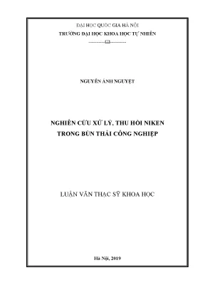 Nghiên cứu thu hồi niken từ bùn thải công nghiệp