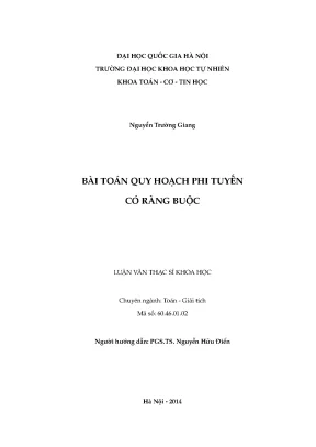 Bài Toán Quy Hoạch Phi Tuyến Có Ràng Buộc: Nghiên Cứu và