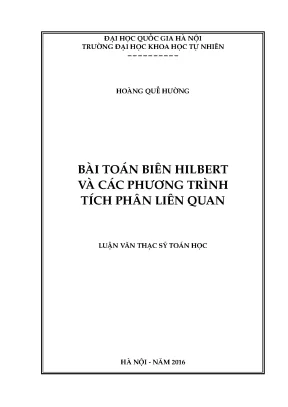 Nghiên cứu bài toán biên Hilbert và phương trình tích