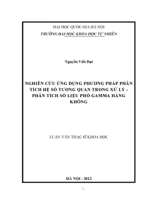 Nghiên cứu ứng dụng phương pháp phân tích hệ số tương 