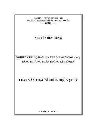 Nghiên cứu độ dẫn ion của màng mỏng ceria bằng phương