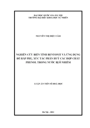 Nghiên cứu biến tính bentonit và ứng dụng hấp phụ phenol